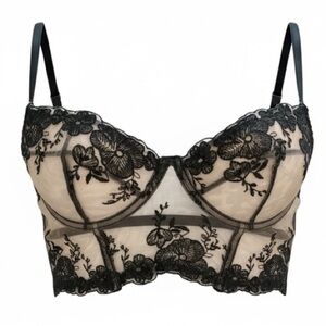 Sheer Black Lace Bra and Thong Set